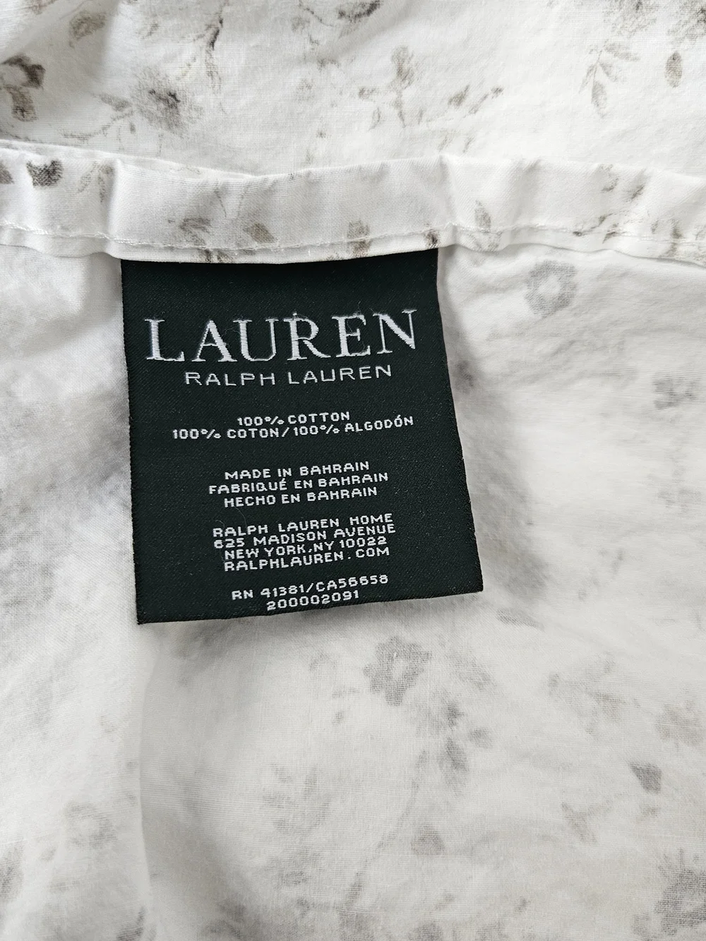 Ralph Lauren Dylan Petite Floral Flat Sheet Taupe Brown Sepia All Cotton